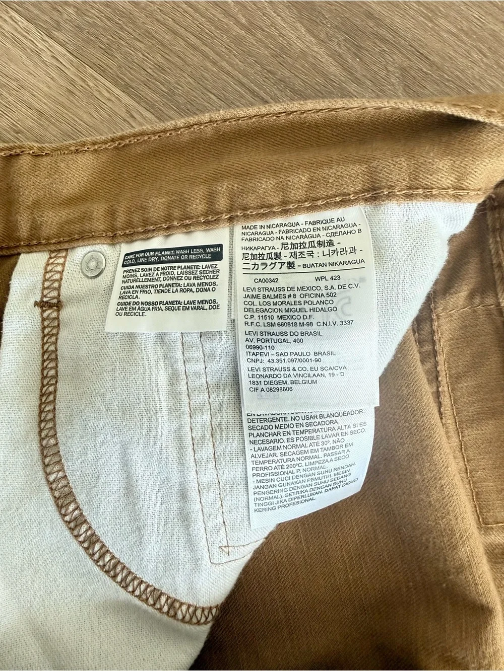 Levi's 505 Regular Fit Pants Men Size 36x30 Khaki Tan Straight Leg Denim Chinos